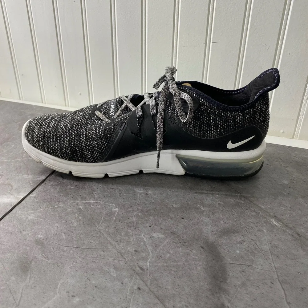 Nike Air Max Sequent 3 'Black' 908993-011 Women Shoes Sz 11 Black Knit Athletic